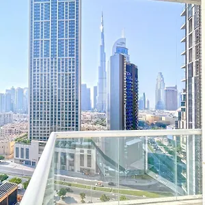 Bnbmehomes - 2br Apt With Burj Khalifa View -1406 شقة